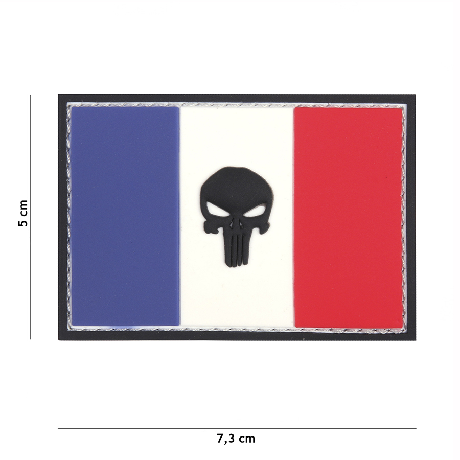 Embleem 3D PVC Punisher Franse vlag #12059
