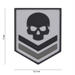 Embleem 3D PVC België skull grijs #20029