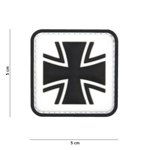 Embleem 3D PVC Duits kruis wit #11108