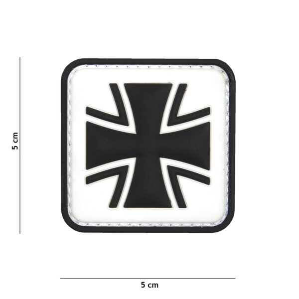 Embleem 3D PVC Duits kruis wit #11108