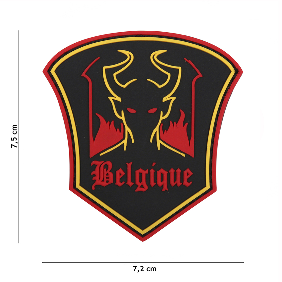 Embleem 3D PVC Belgische duivel zwart #20072