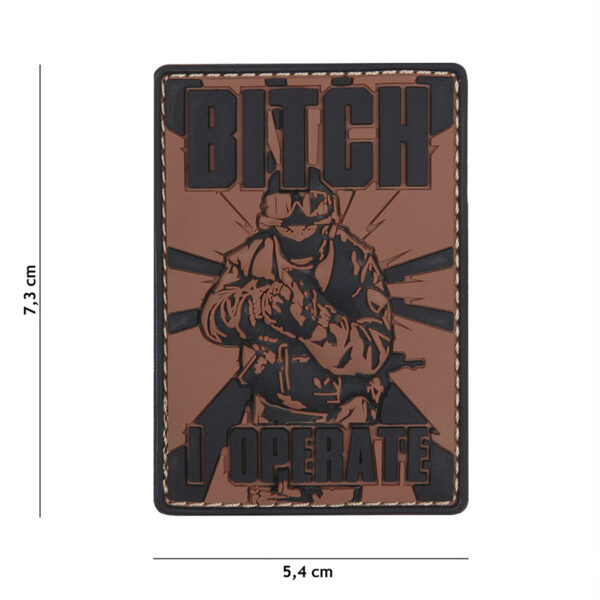 Embleem 3D PVC Bitch bruin #11114
