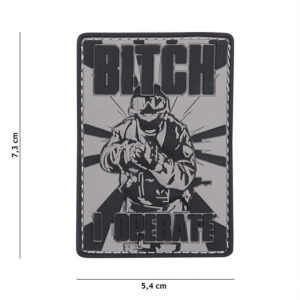 Embleem 3D PVC Bitch grijs #9037