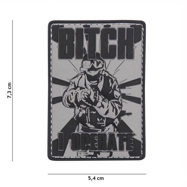 Embleem 3D PVC Bitch grijs #9037