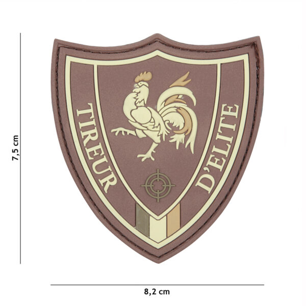 Embleem 3D PVC Tireur D'elite bruin #11127