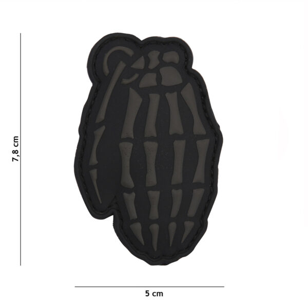Embleem 3D PVC Skull granaat grijs #9049