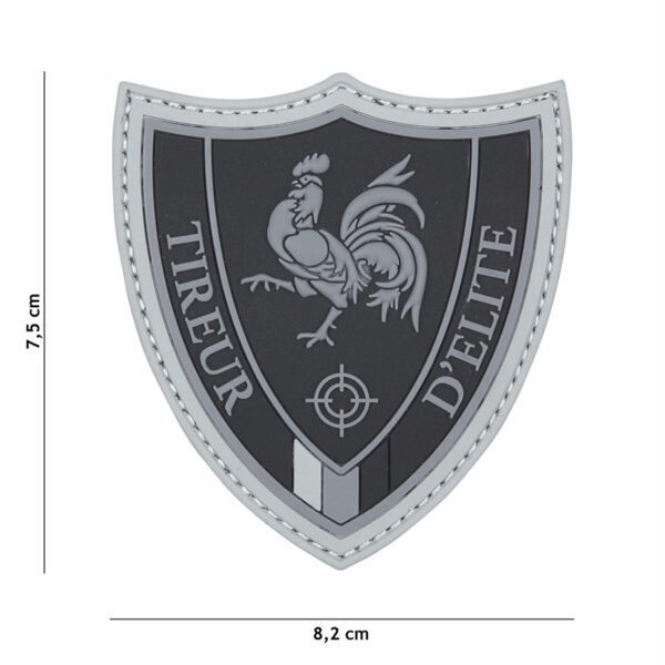 Embleem 3D PVC Tireur D'elite zwart #9047