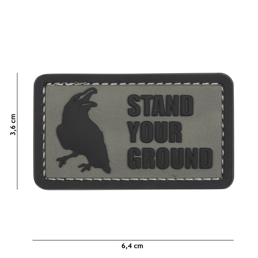 Embleem 3D PVC Stand Your Ground grijs #12050