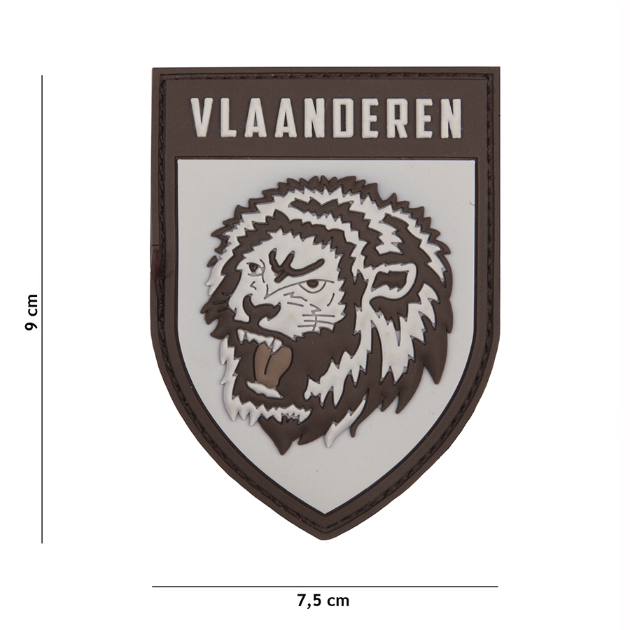 Embleem 3D PVC Vlaanderen grijs #13068