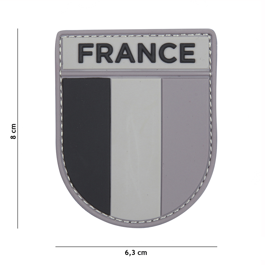 Embleem 3D PVC Franse leger zwart/grijs #13108