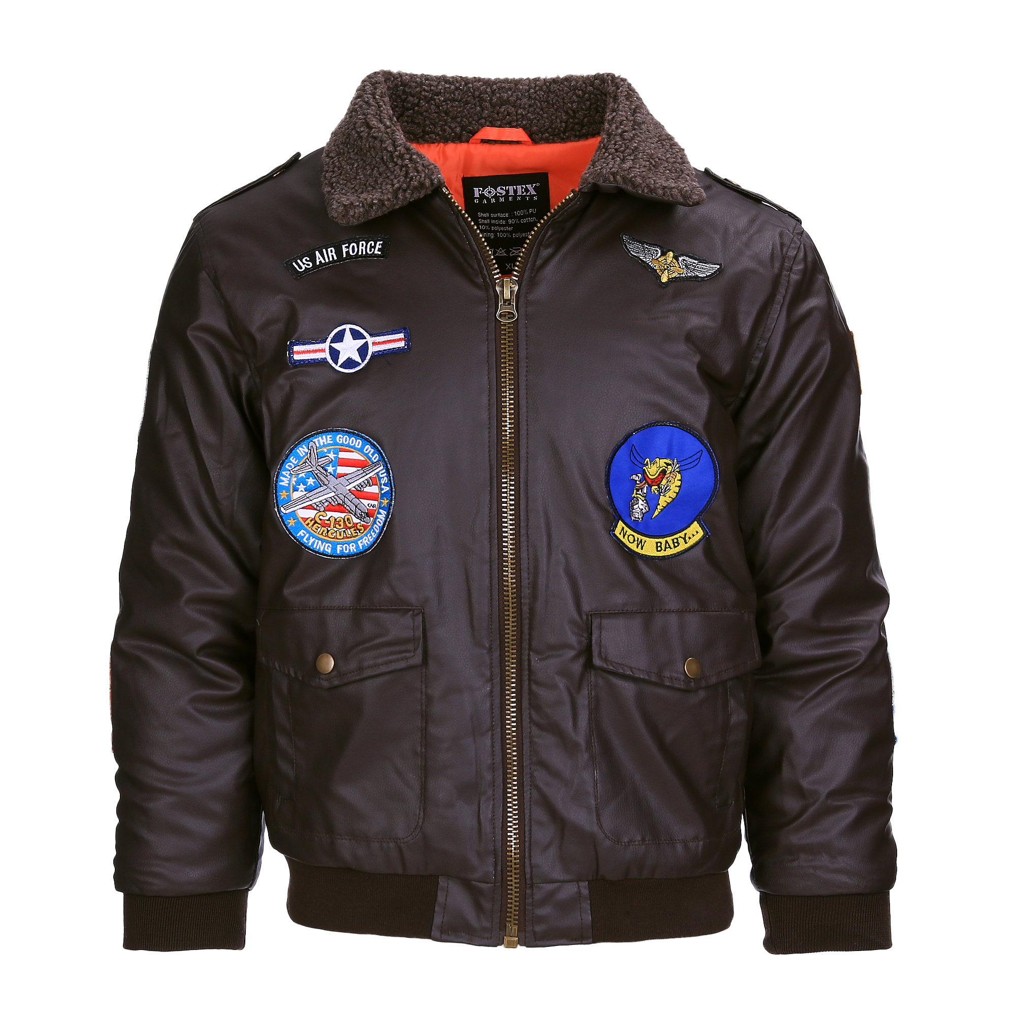 Kinder flight jacket PU leder