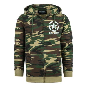 Hoodie met rits Allied Star U.S. Army camo