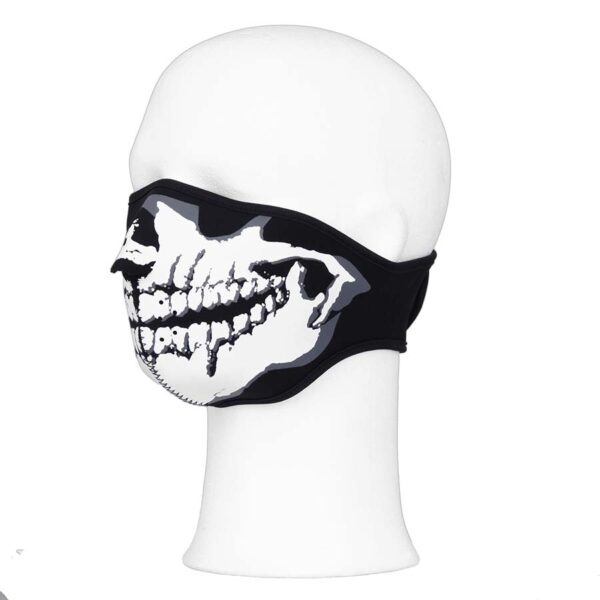 Biker mask half face white mouth #101