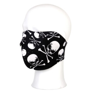 Biker mask half face skull and bones #114