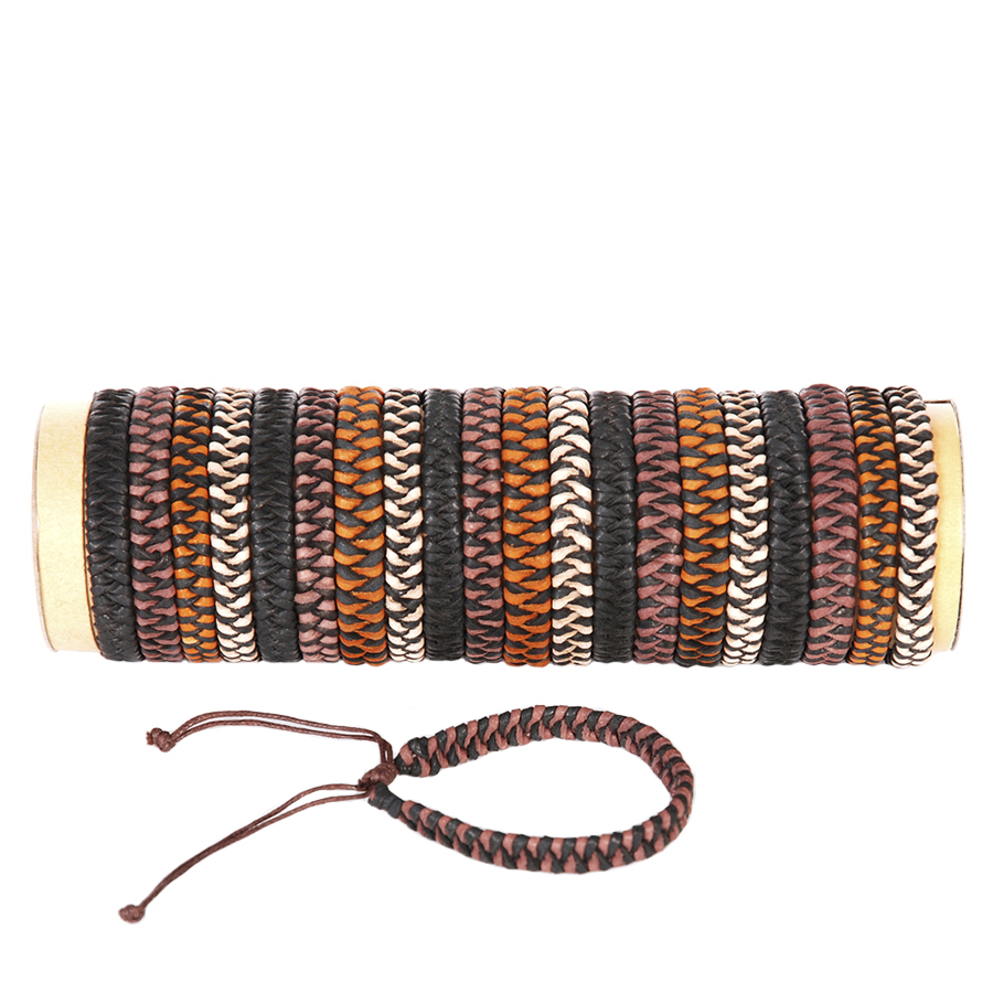 Lederen armbandjes tube á 24 stuks Style D