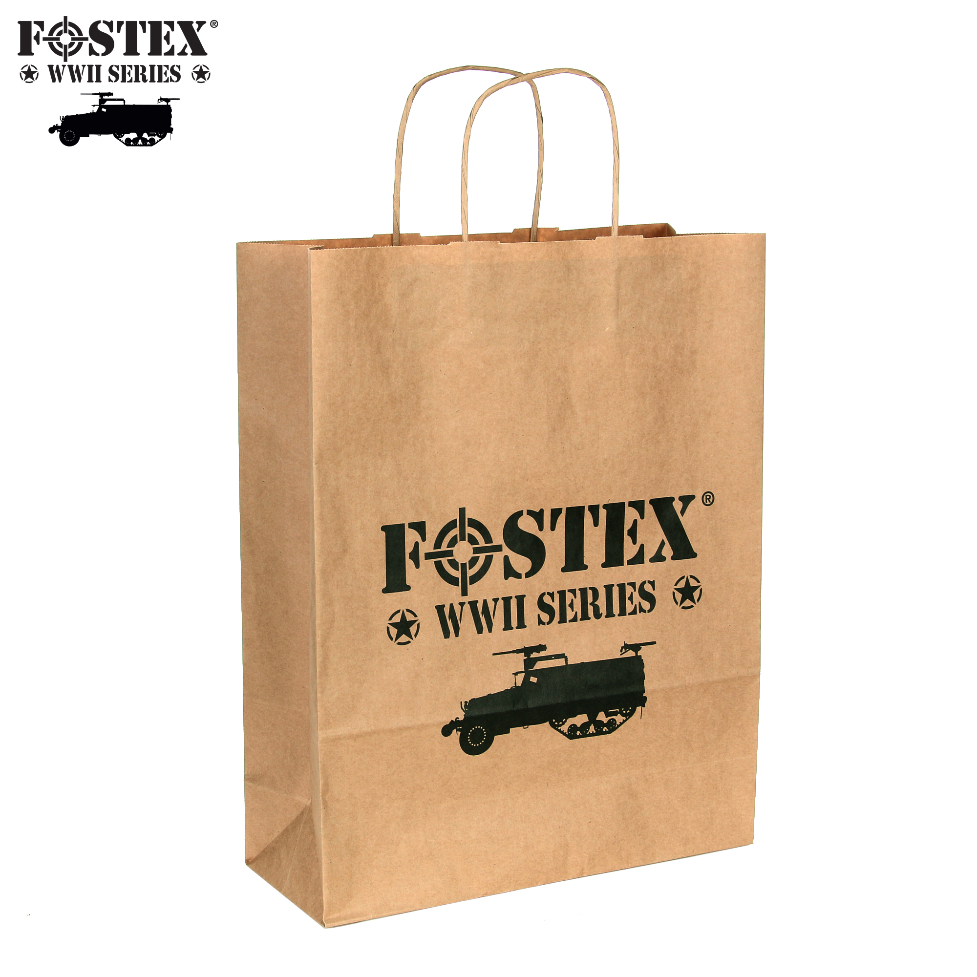 Fostex WWII serie papieren draagtas doos à 200 stuks Fostex WWII serie papieren draagtas doos à 200 stuks