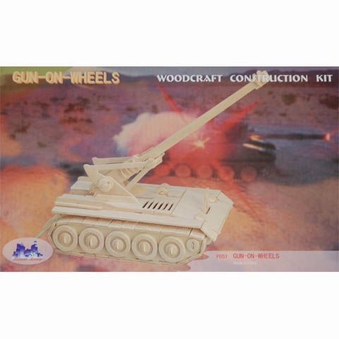 Houten bouwpakket gun/wheels #3132