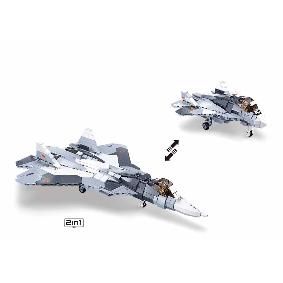 Sluban Grey white jet fighter 2in1 M38-B0986 #16155 Sluban Grey white jet fighter 2in1 M38-B0986 #16155