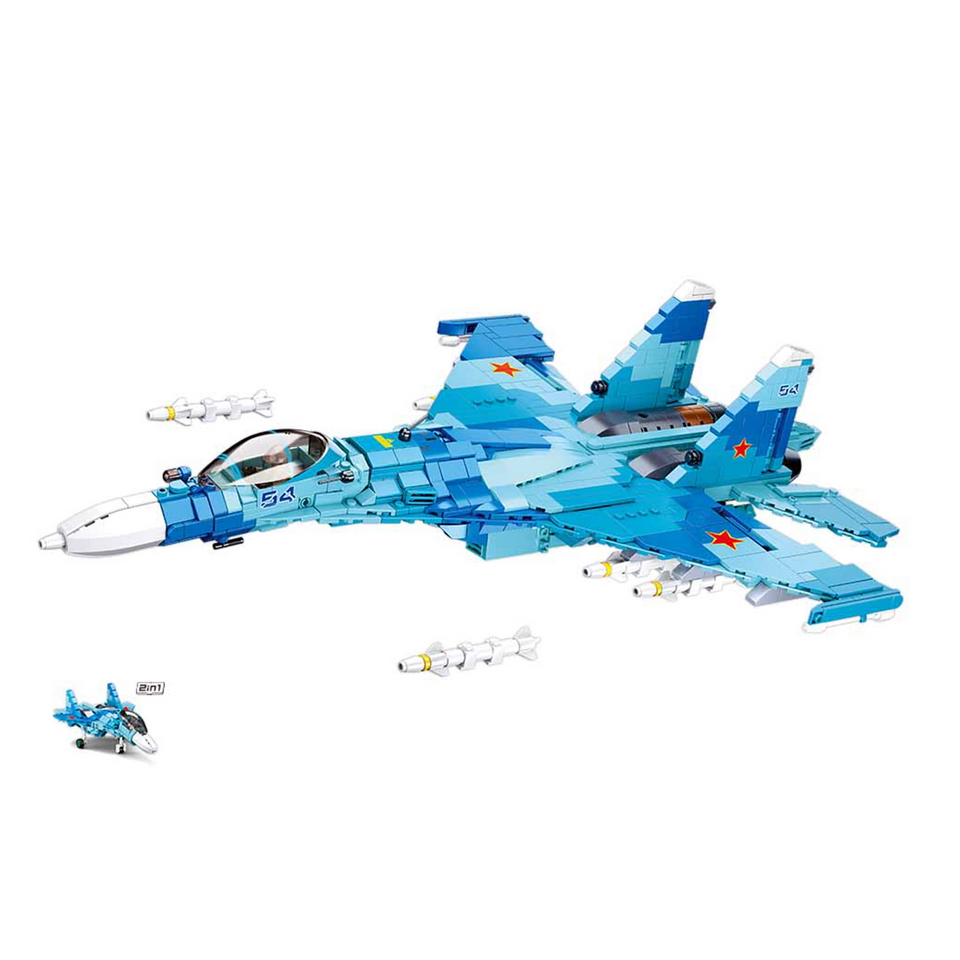 Sluban blue jet fighter M38-B0985 #16087