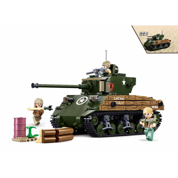 Sluban WWII M4A3 (76W) medium tank M38-B1110 #16160