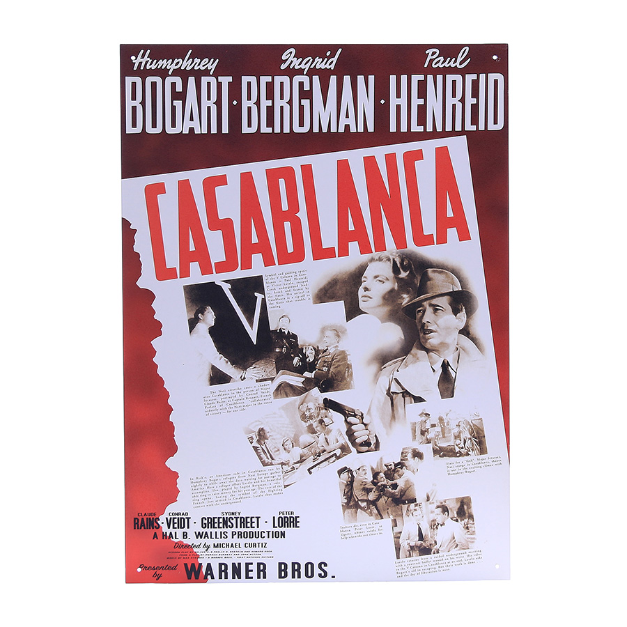 Metalen plaat groot #107 Casablanca