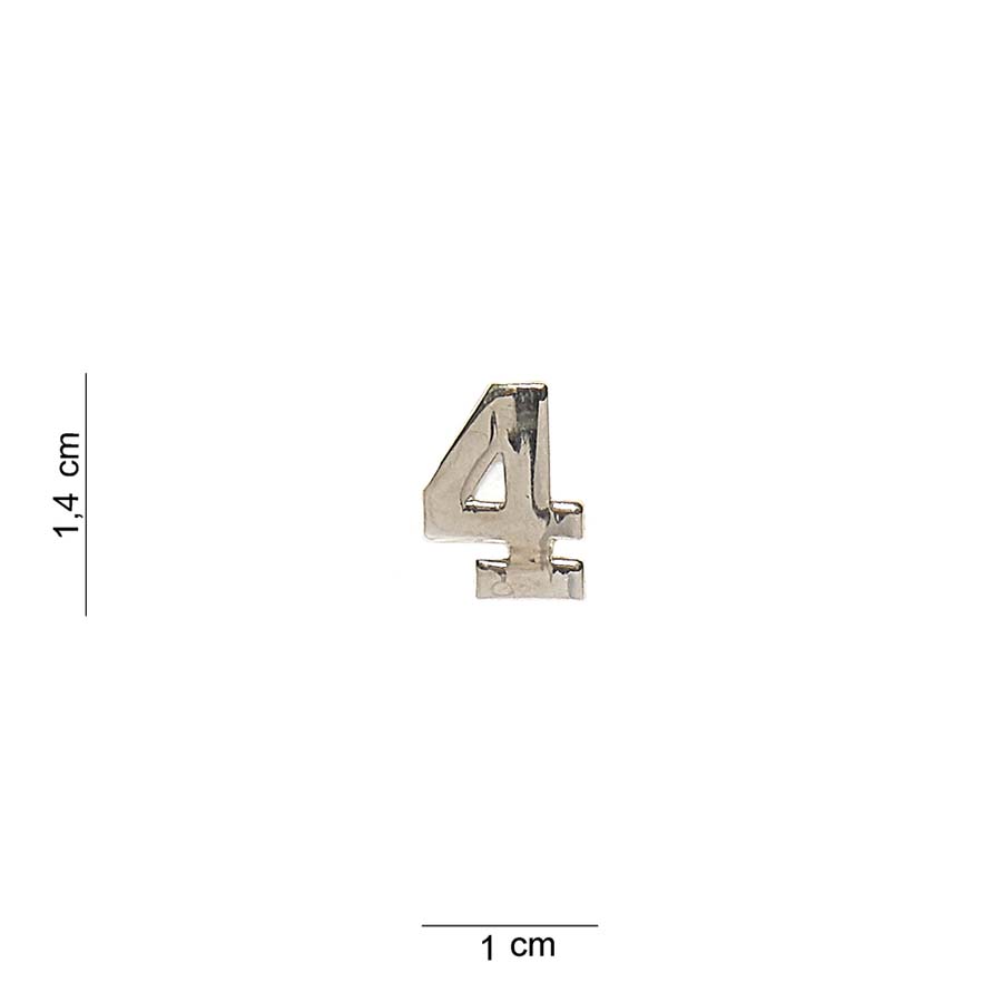 Embleem metaal USA cijfer 4 #6072