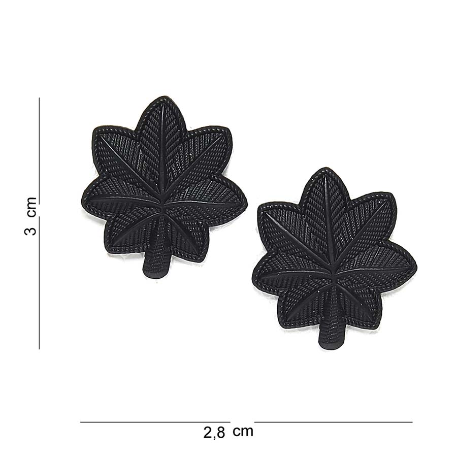 Embleem metaal Luitenant Colonel zwart à 2 stuks #6025