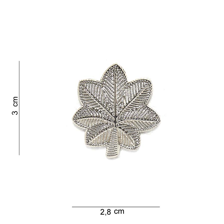 Embleem metaal Luitenant Colonel zilver kaart à 2 st #6026