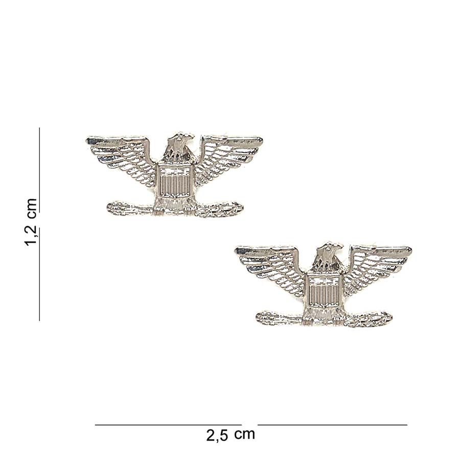 Embleem metaal Colonel rank eagles klein #7044