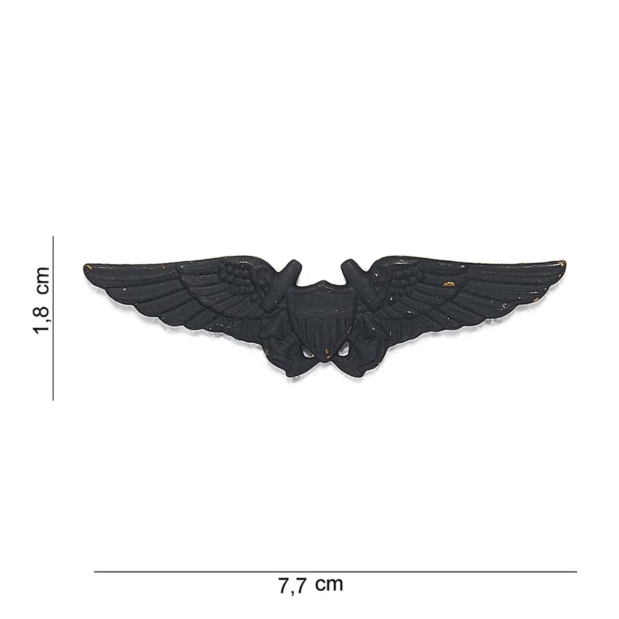 Embleem metaal wing black #7015