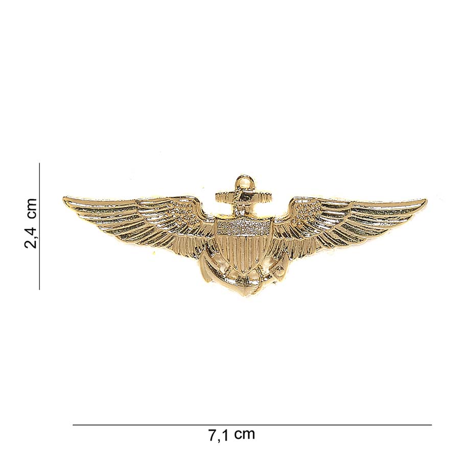 Embleem metaal US navy pilot wing #7018
