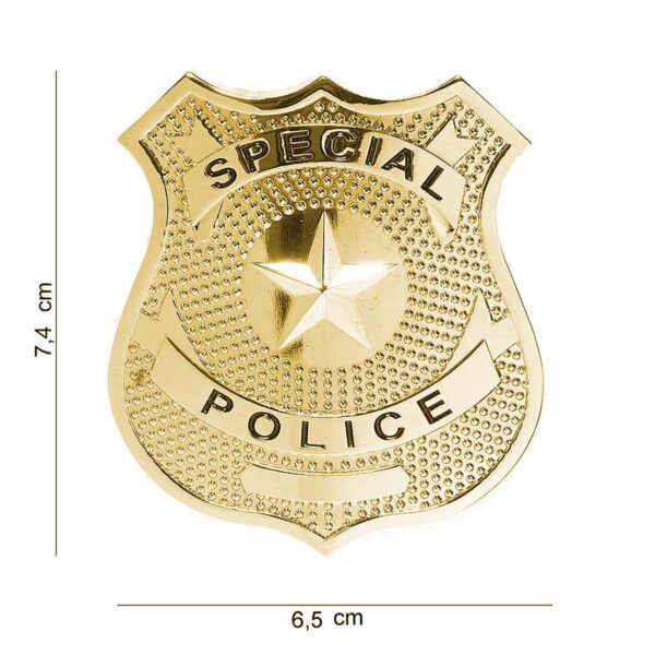 Embleem metaal special police goud #7028