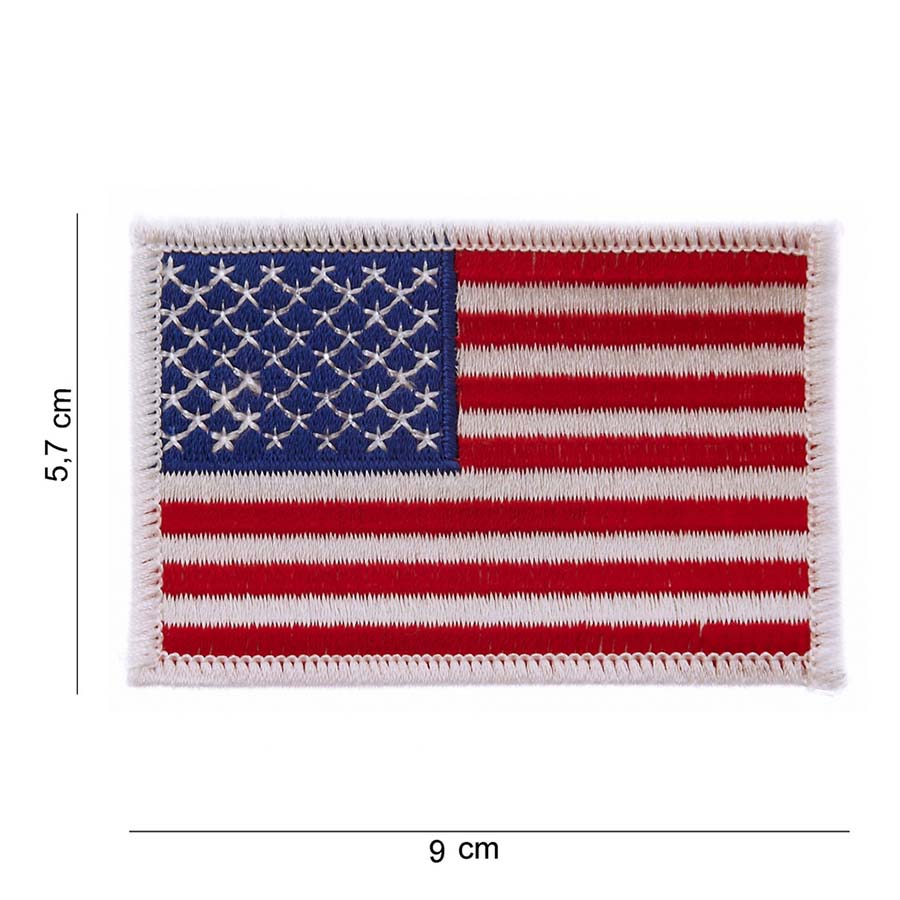 Embleem stof vlag USA witte rand (middel) #1012