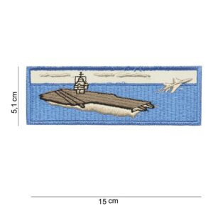 Embleem stof vliegdek schip (blauw) #4093