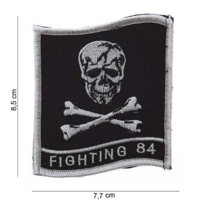 Embleem stof fighting 84 (doodskop) klein #5059
