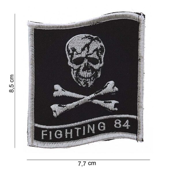 Embleem stof fighting 84 (doodskop) klein #5059