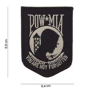 Embleem stof pow mia (zwart) #5042