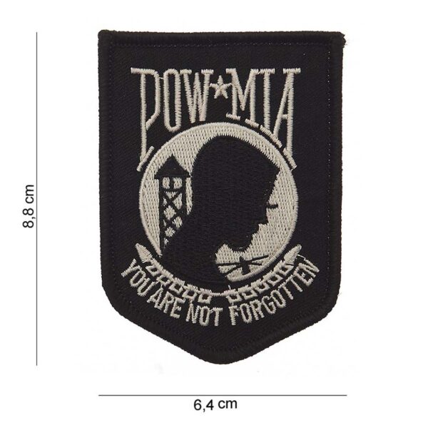 Embleem stof pow mia (zwart) #5042