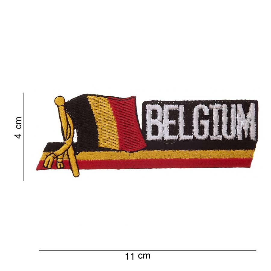 Embleem stof wapperende vlag Belgium #1032