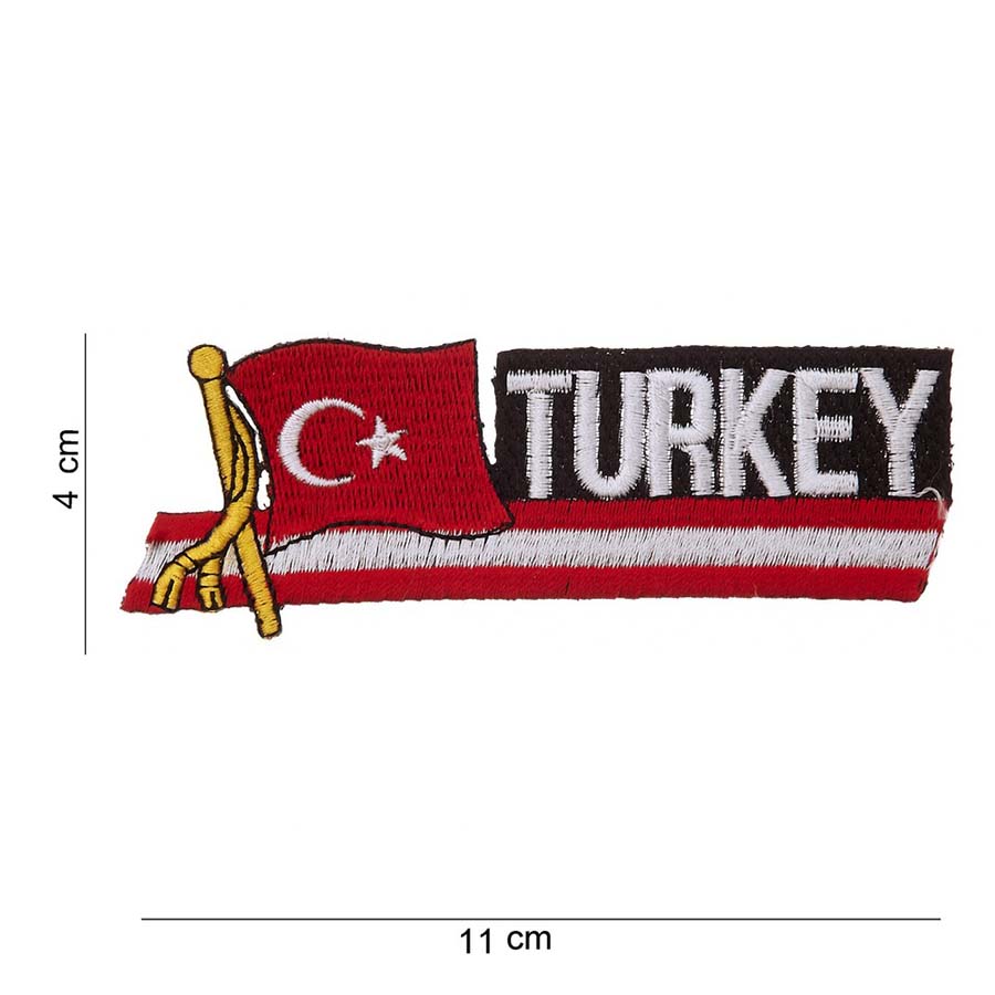 Embleem stof wapperende vlag Turkey #1034