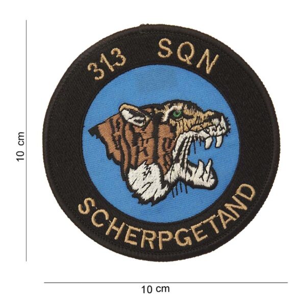 Embleem stof 313 SQN scherpgetand #4001