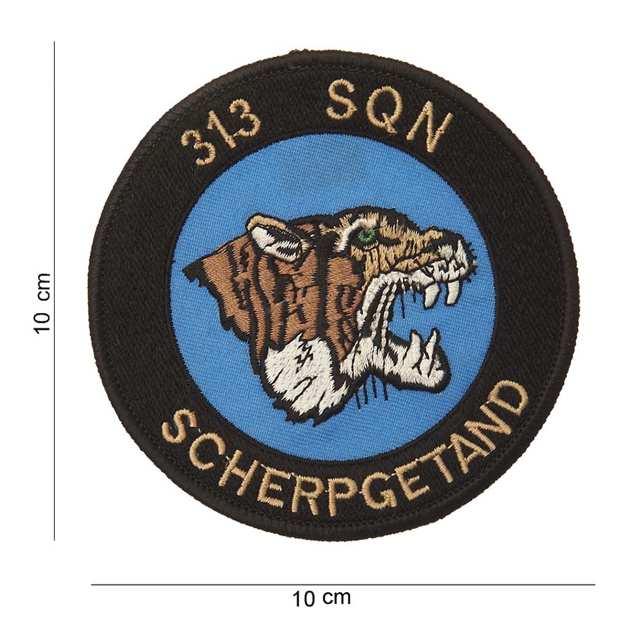 Embleem stof 313 SQN scherpgetand #4001
