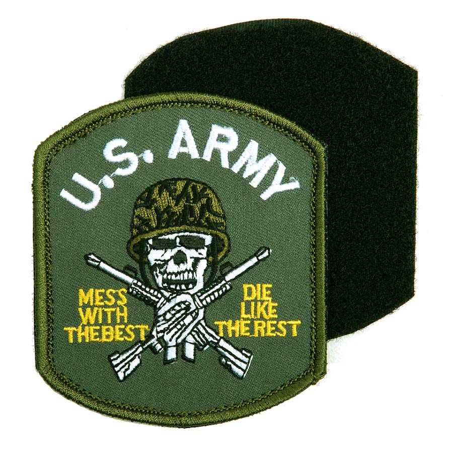 Embleem stof US army (doodskop) met klittenband #1063