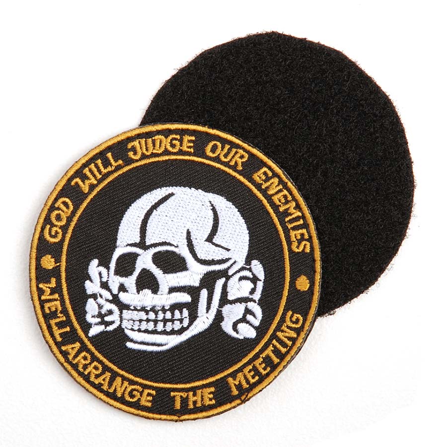 Embleem stof God will judge our met klittenband #1064