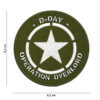 Embleem stof D-Day Allied star #7108 Embleem stof D-Day Allied star #7108