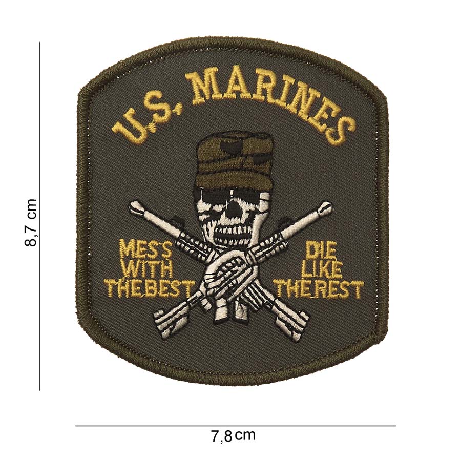 Embleem stof US marines (doodskop) #3056
