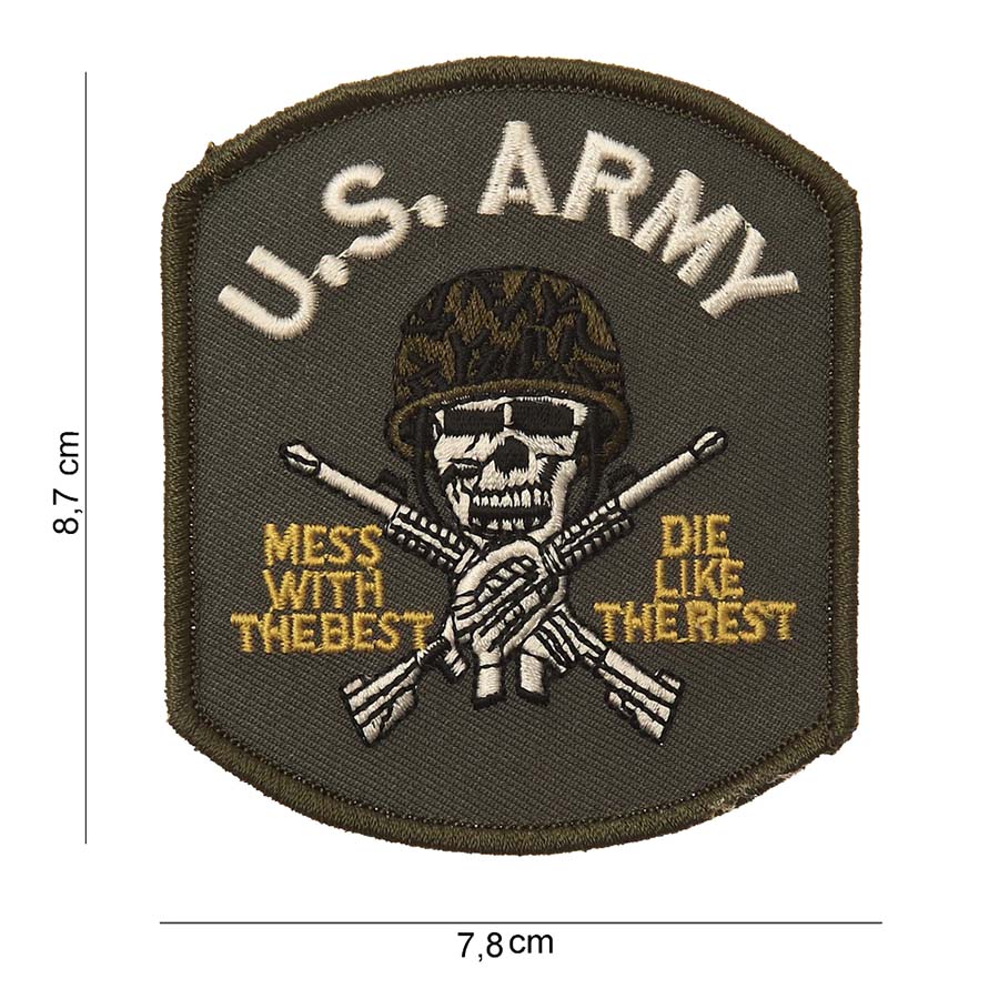 Embleem stof US army (doodskop) #3055