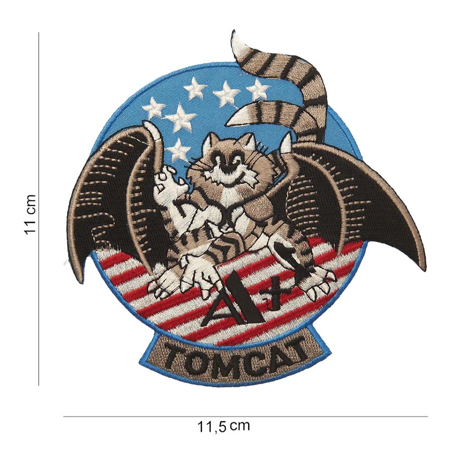 Embleem stof Tomcat hand op houdend (vlag USA) #4041