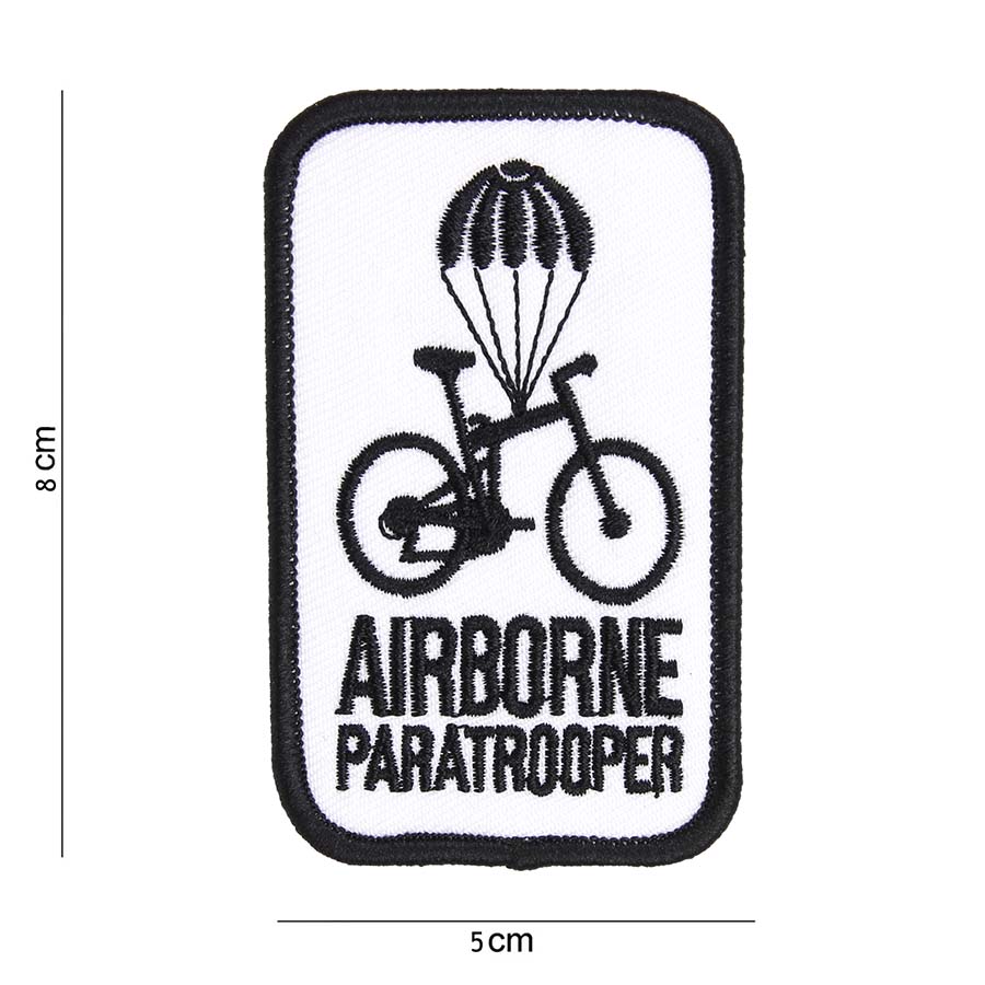Embleem stof Paratrooper wit #3088