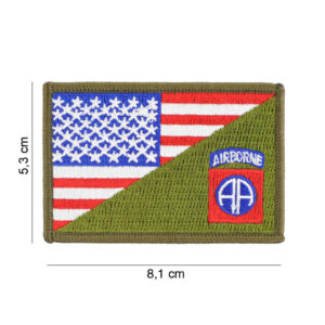 Embleem stof 82nd Airborne halve vlag #20012